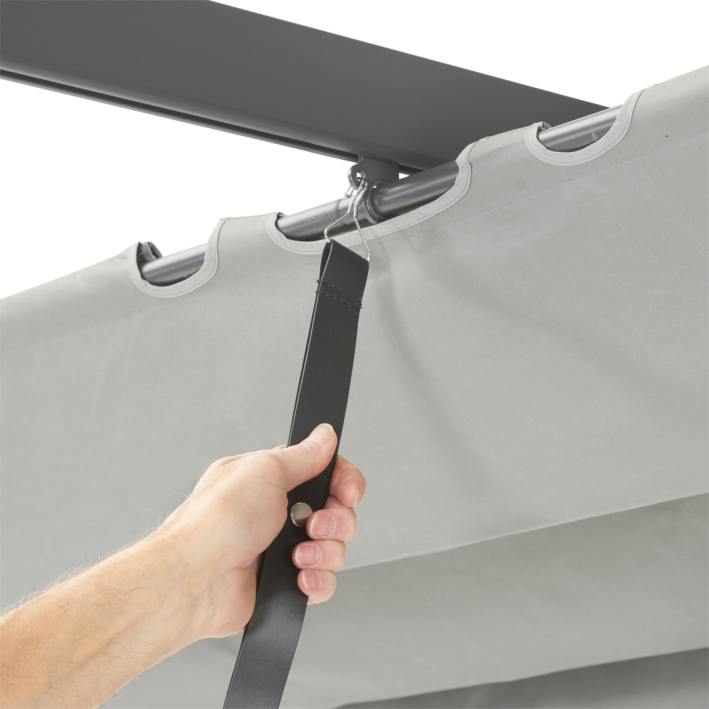 Leco Pavillon-Ersatzdach Dachtextil lichtgrau inkl. Schutzdach für Pergola 4x3 m*, 180 g/m², 100% Polyestergewebe ca. 180g/m², lichtgrau