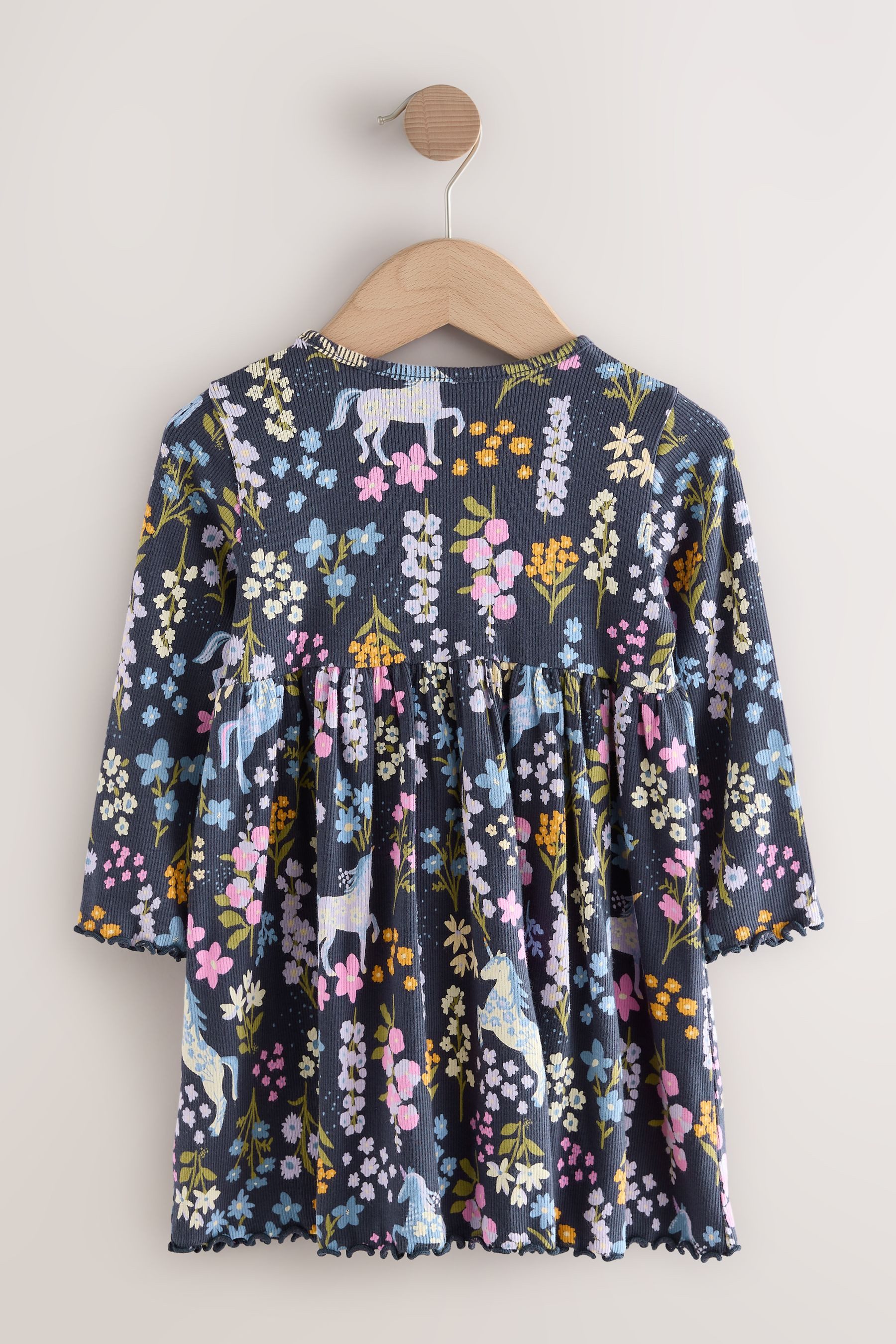 Next Blusenkleid Geripptes Langarmkleid (1-tlg) günstig online kaufen