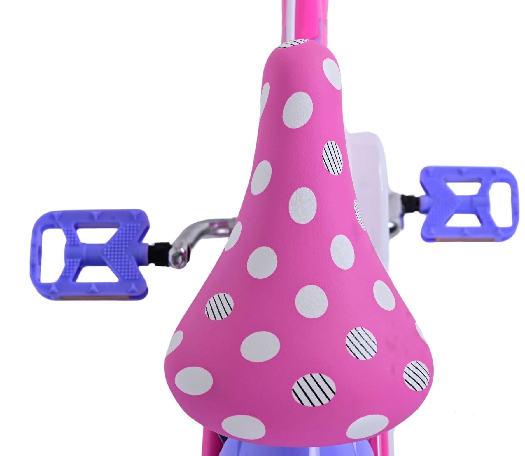 Volare Kinderfahrrad Disney Minnie - Mädchen - 14 bzw. 16 Zoll - Rosa - Zweihandbremsen, bis 60 kg, 85% zusammengebaut, 3- 4,5 bzw. 4 - 6 Jahre, Stahlfelgen