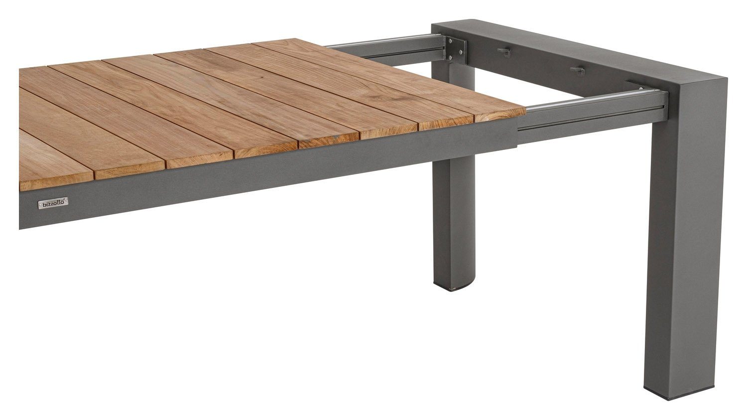 Tischplatte 294 cm, Braun, - Teakholz x Aluminium, Gartentisch aus Bizzotto Ausziehbar, 228 100 Anthrazit, CAMERON,