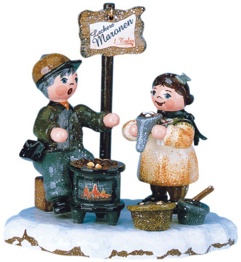 Hubrig Volkskunst Zschorlau Erzgebirge Sammelfigur Hubrig Winterkinder Heiße Maronen