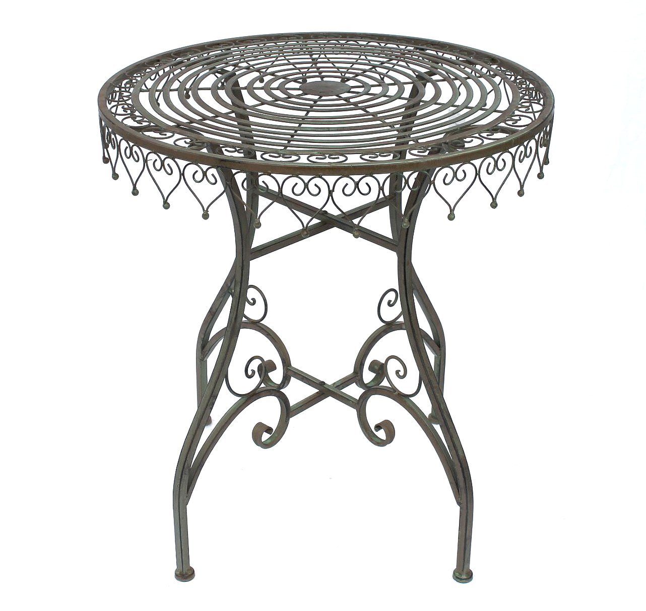 12184 Bistrotisch DanDiBo Gartentisch Tisch Metall Balkontisch Malega Klapptisch Eisentisch Antik Vintage Gartentisch DanDiBo Rund Bistro