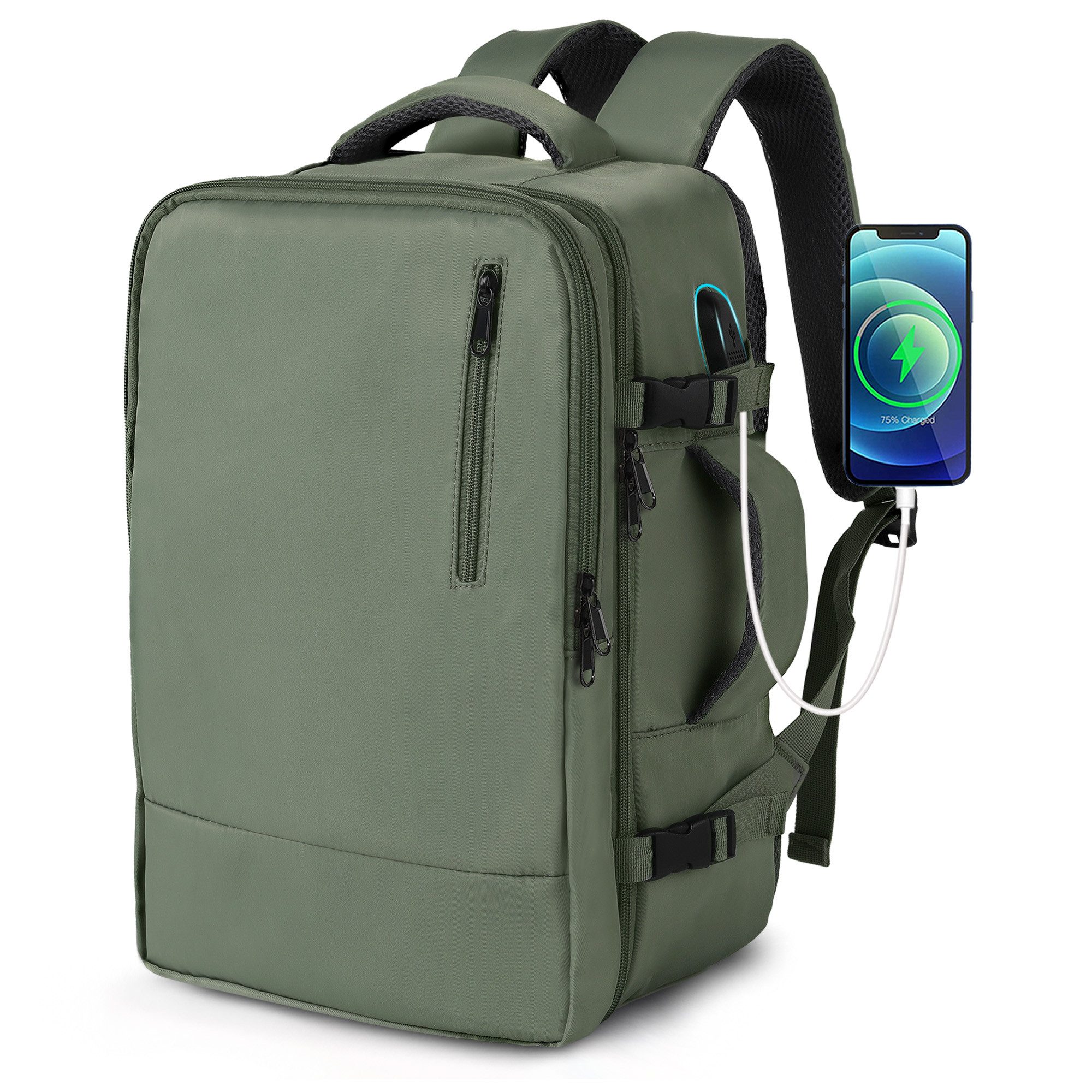 TAN.TOMI Cityrucksack Rucksack Wasserdichter Backpack Schultasche mit Laptopfach, Handgepäck Rucksack Für Flugzeug Unter Sitzplatz Tasche