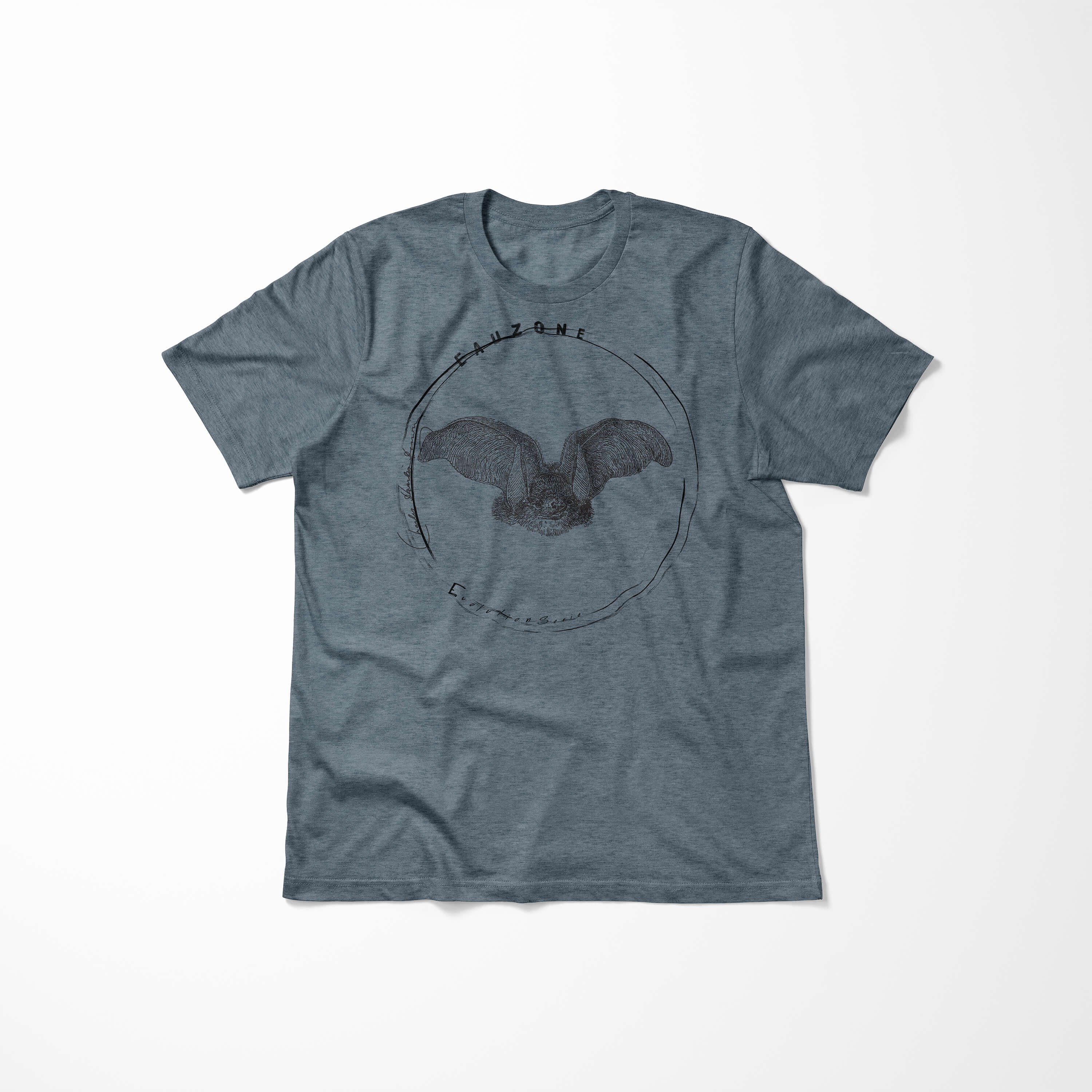Herren Indigo Evolution Art Langohrfledermaus T-Shirt Sinus T-Shirt