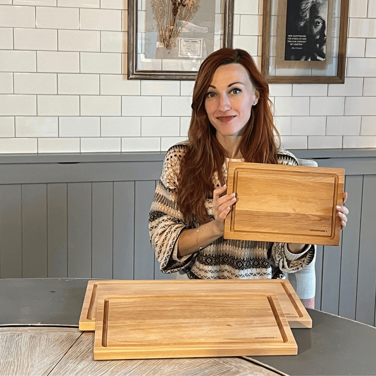NATUREHOME Schneidebrett Schneidebrett einseitig, Buchenholz, (Einzelartikel), Handarbeit