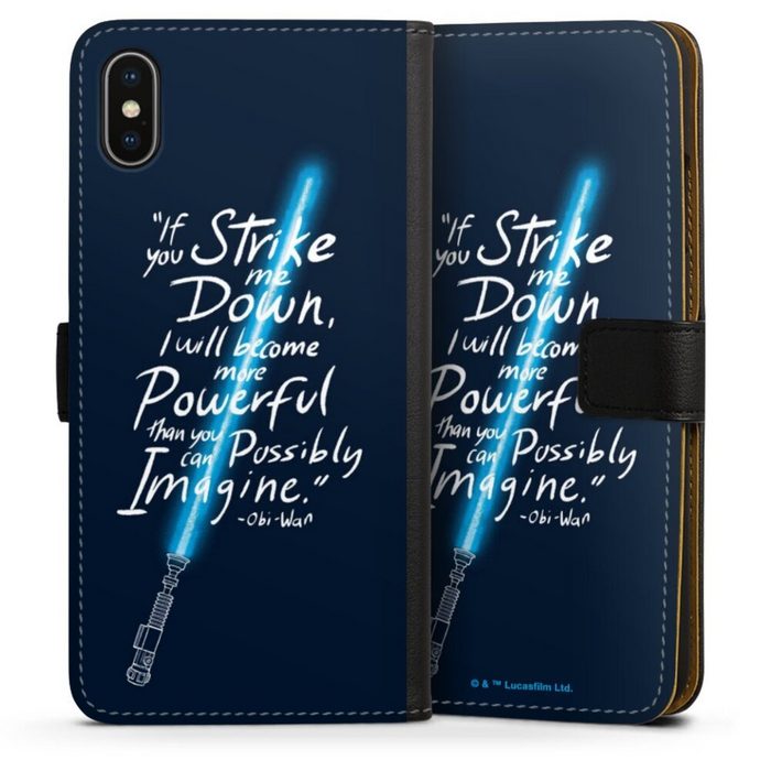 DeinDesign Handyhülle Star Wars Obi-Wan Kenobi Lichtschwert Obi Wan Quote Apple iPhone Xs Max Hülle Handy Flip Case Wallet Cover