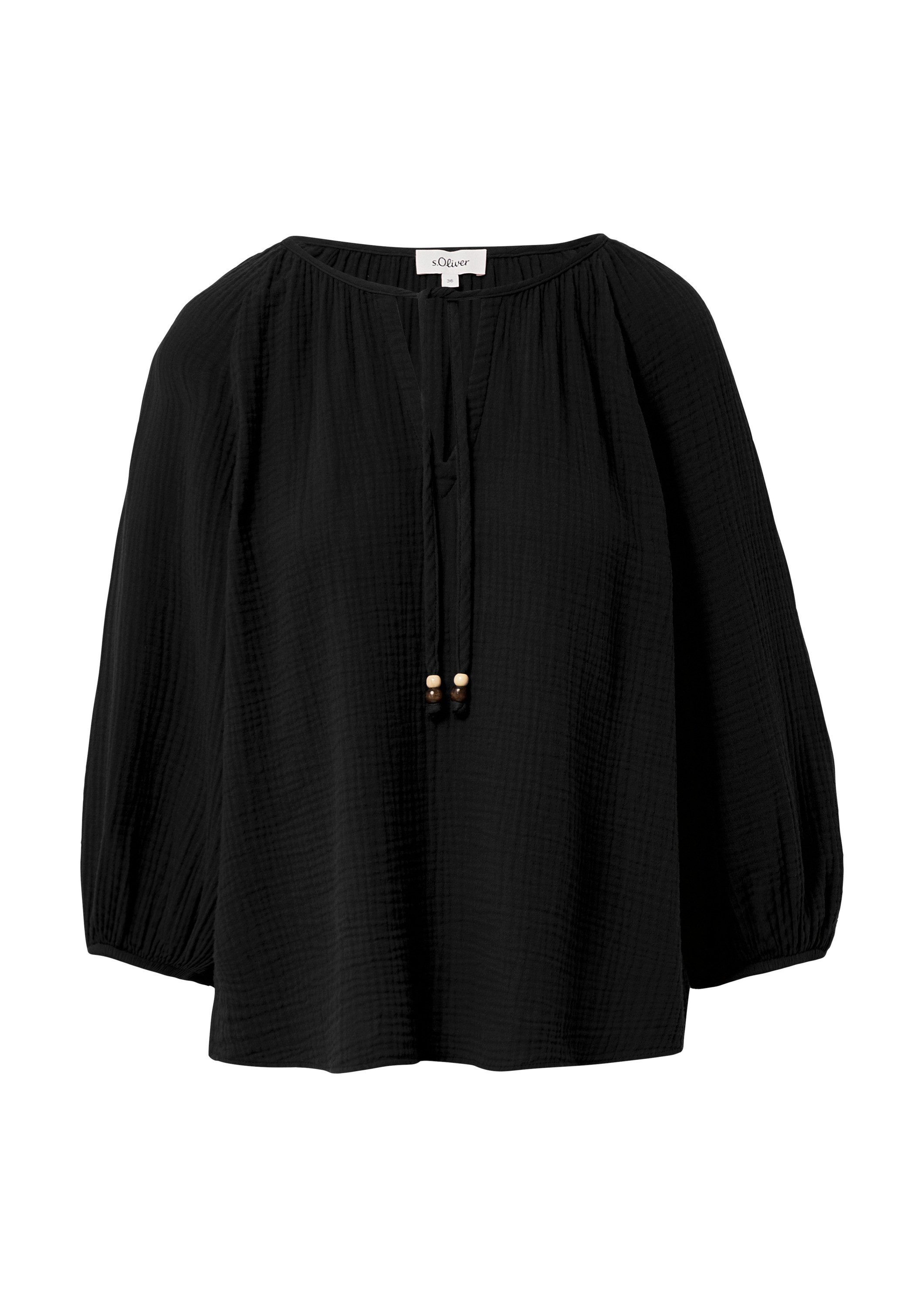 s.Oliver Kurzarmbluse Bluse Musselin-Bluse mit Raglanärmeln günstig online kaufen