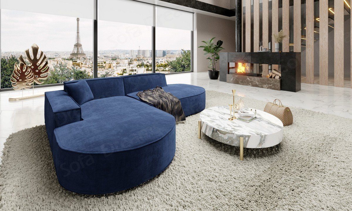 Sofa Dreams Ecksofa Samtstoff Designer Ecksofa Alegranza L Lounge Mini Stoffsofa, Loungesofa