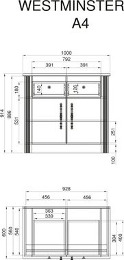 Kochstation Küche KS-Westminster, Breite 226 cm, ohne E-Geräte