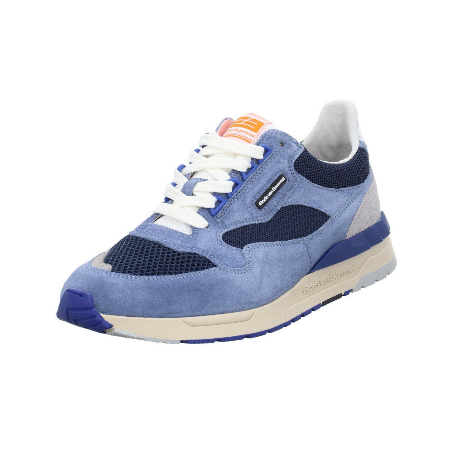 Floris van Bommel Herren Sneaker Schuhe Sneaker Sport Halbschuhe Schnürschuh Leder-/Textilkombination Blue