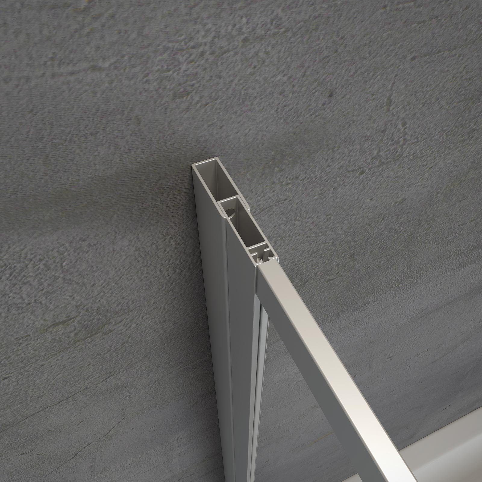 Schulte Badewannenfaltwand Smart 89 x 121 cm ESG, Glas, 2-teilig mit Festelement Klebe-Montage – Bild 4 von 5