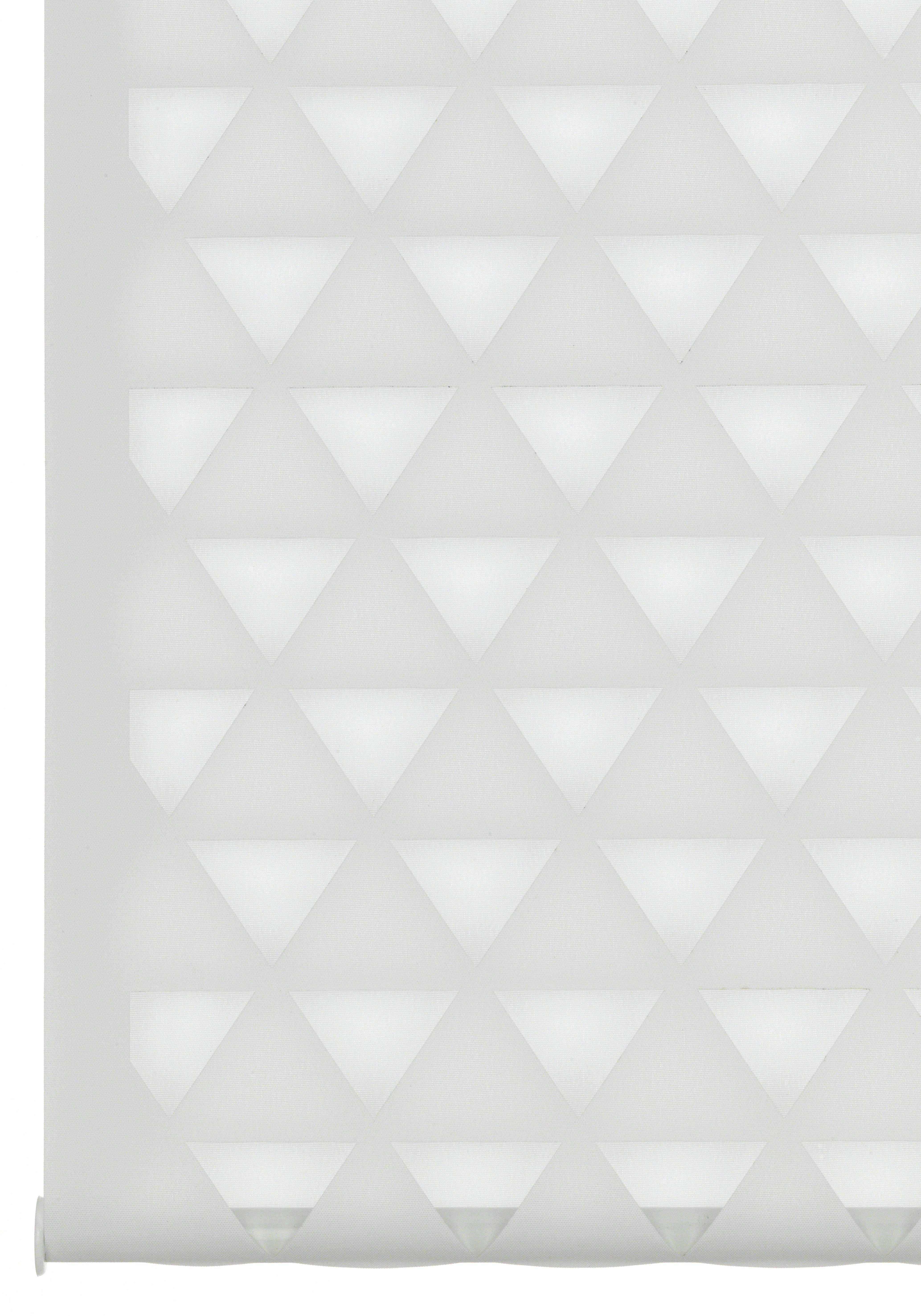 Stoff Klemmfix, Bohren, Cut-Out Rollo Dreieck, außergewöhnliche Cut-Out Lichtschutz, ohne GARDINIA, durch EASYFIX Duo Lichteffekte Doppelrollo