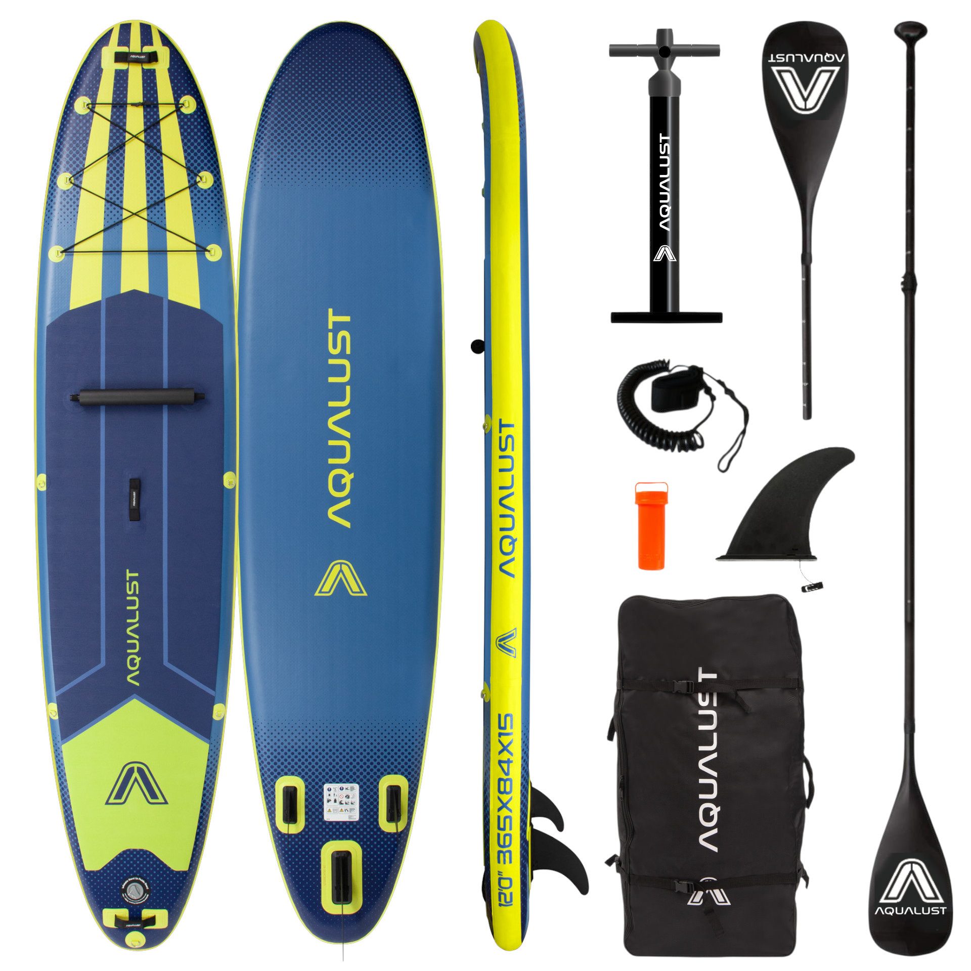 SUP-Board AQUALUST 12.0 iSUP Board Stand Up Paddle Surfboard aufblasbar