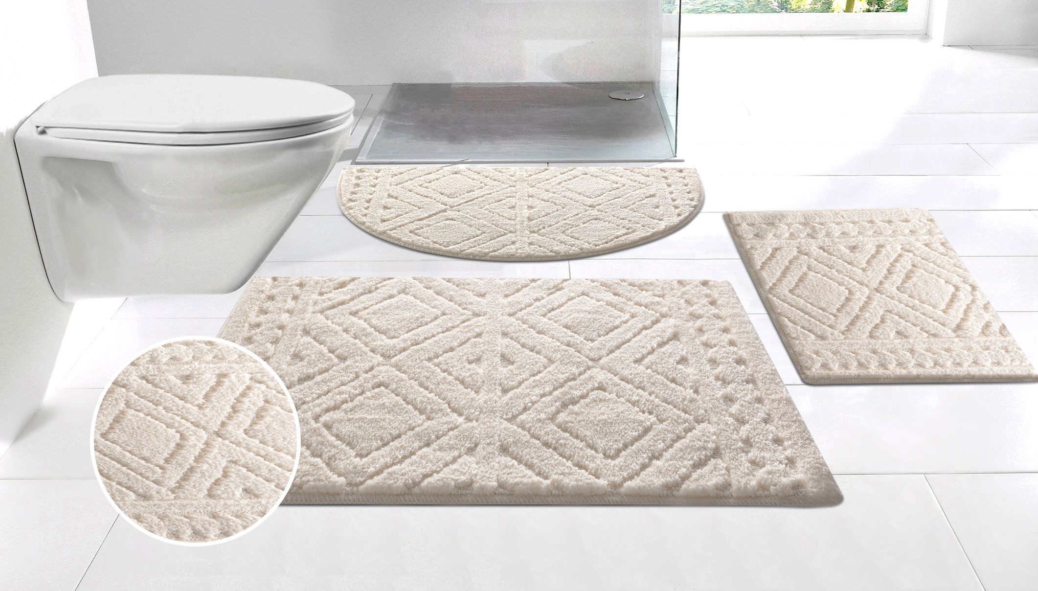 my home Badematte Louvres, Badvorleger, Badezimmer günstig online kaufen