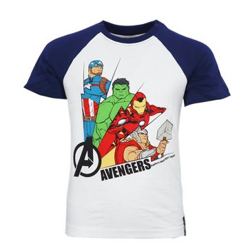 MARVEL Print-Shirt Marvel Avengers Hulk Iron Man Sommerset Shorts plus T-Shirt Gr. 104 bis 134, Baumwolle