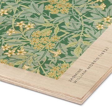 Posterlounge Holzbild William Morris, Jasmine, Wohnzimmer Rustikal Grafikdesign