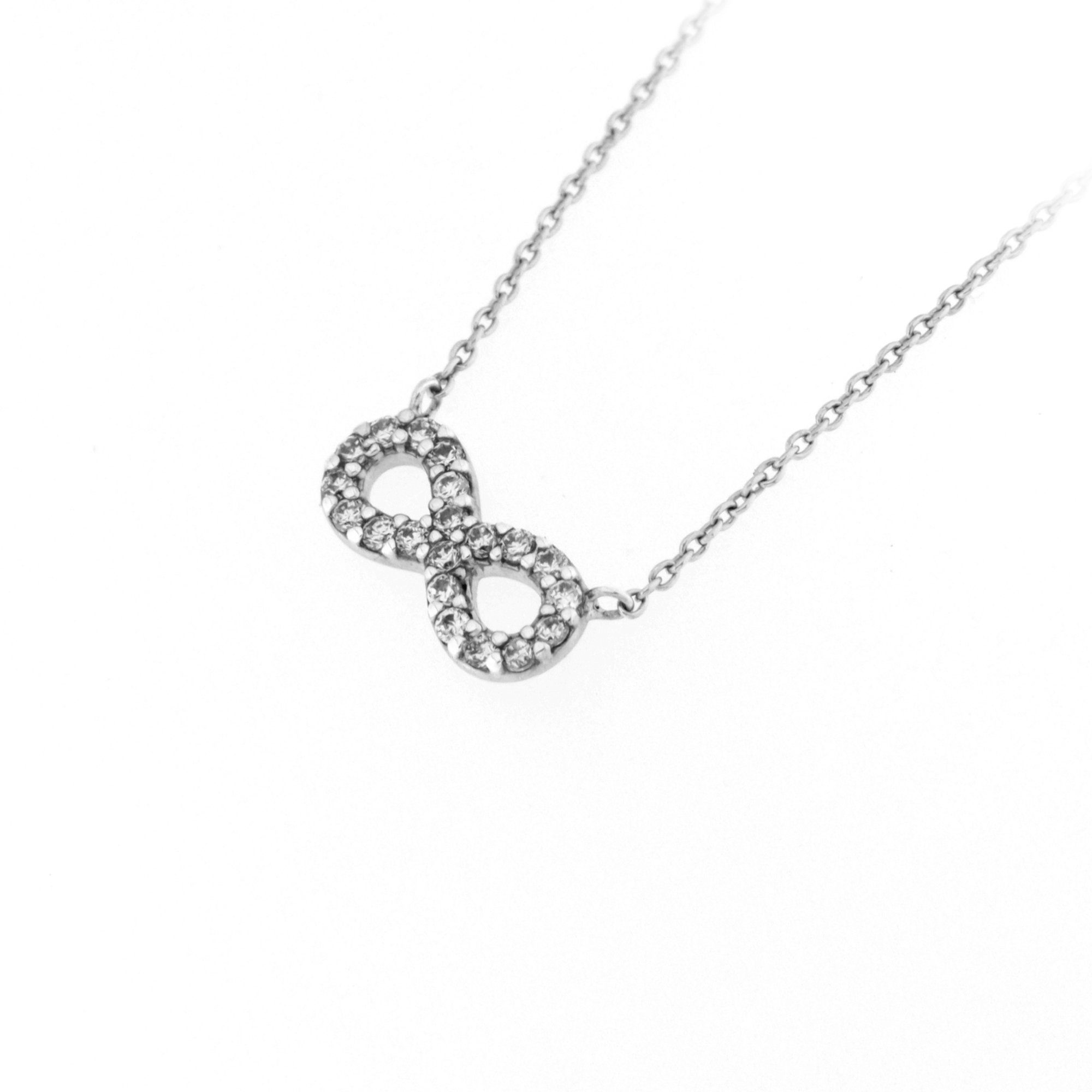 Damen Schmuck Smart Jewel Collier Infinity-Symbol mit weißen Zirkonia, Silber 925