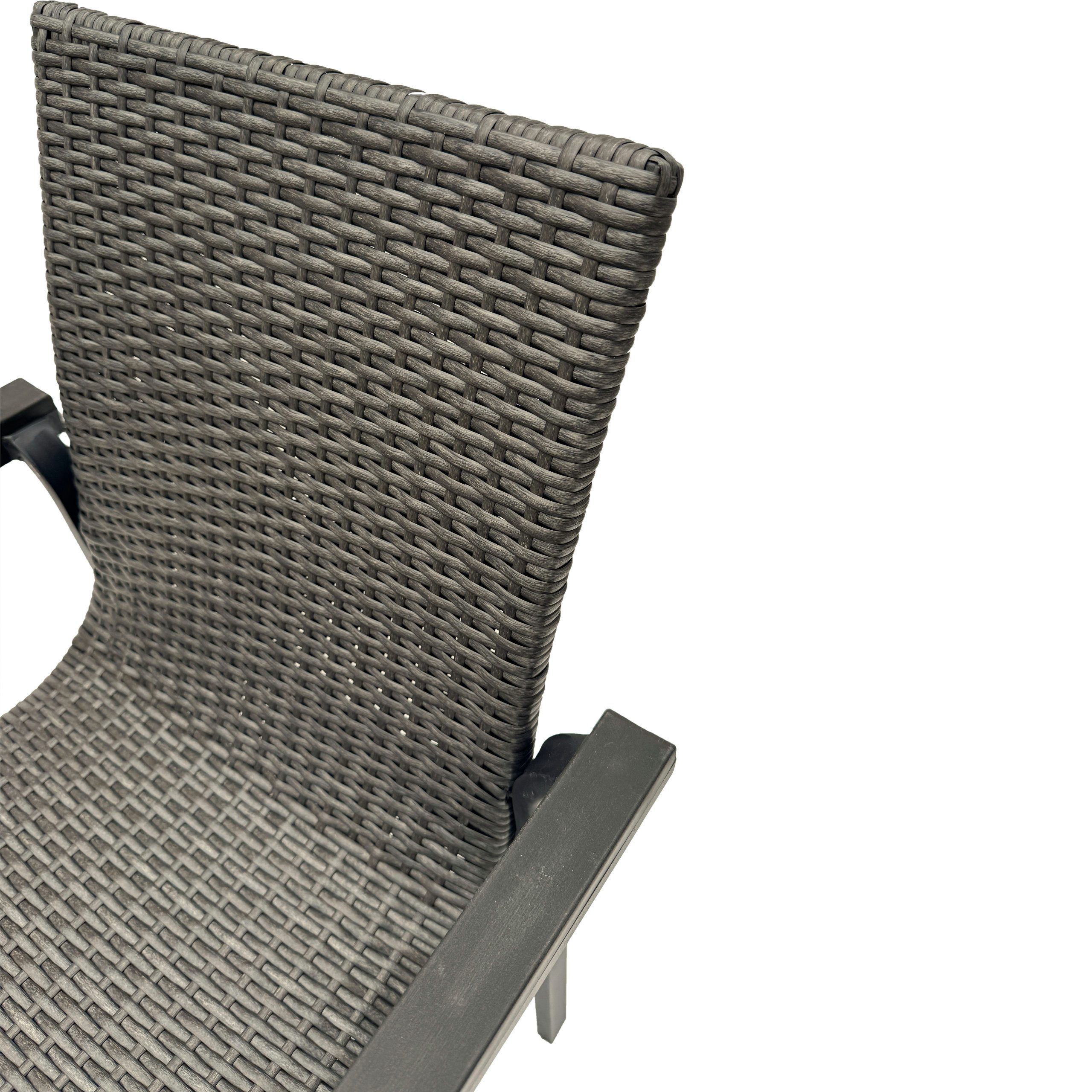 belavi Stapelstuhl 2er Set Stapelstuhl, robust und stapelbar, Polyrattan Gartenstuhl, moderner Geflecht Gartenstuhl aus Alu für Balkon, Terrasse und Garten