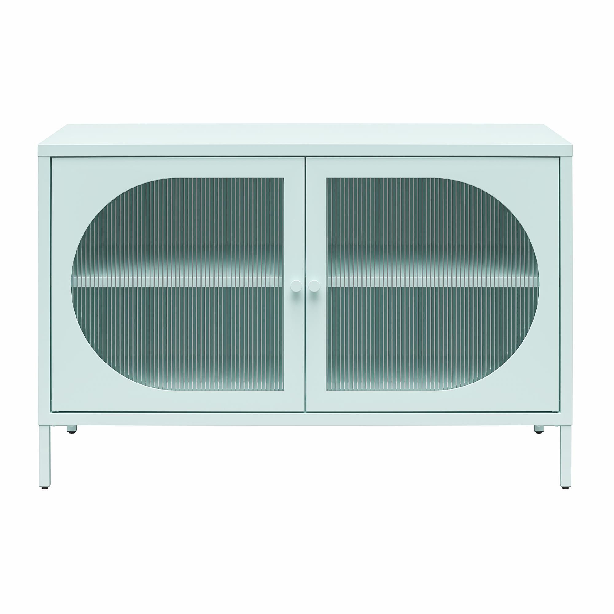 loft24 Sideboard Luna, Anrichte aus Metall mit 2 Glastüren