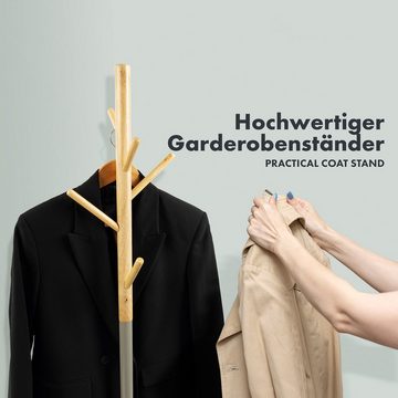 Kubus Garderobenständer Grover, Kleiderständer, 6 Kleiderhaken, Runder Standfuß