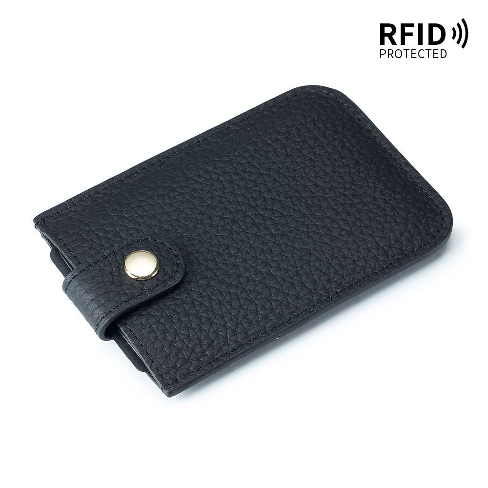 Damen-Etuis mit RFID aus Kartenetui VIVIHEYDAY Leder, Mini Schwarz Geldbörse Echtleder Schutz, Geldbörse