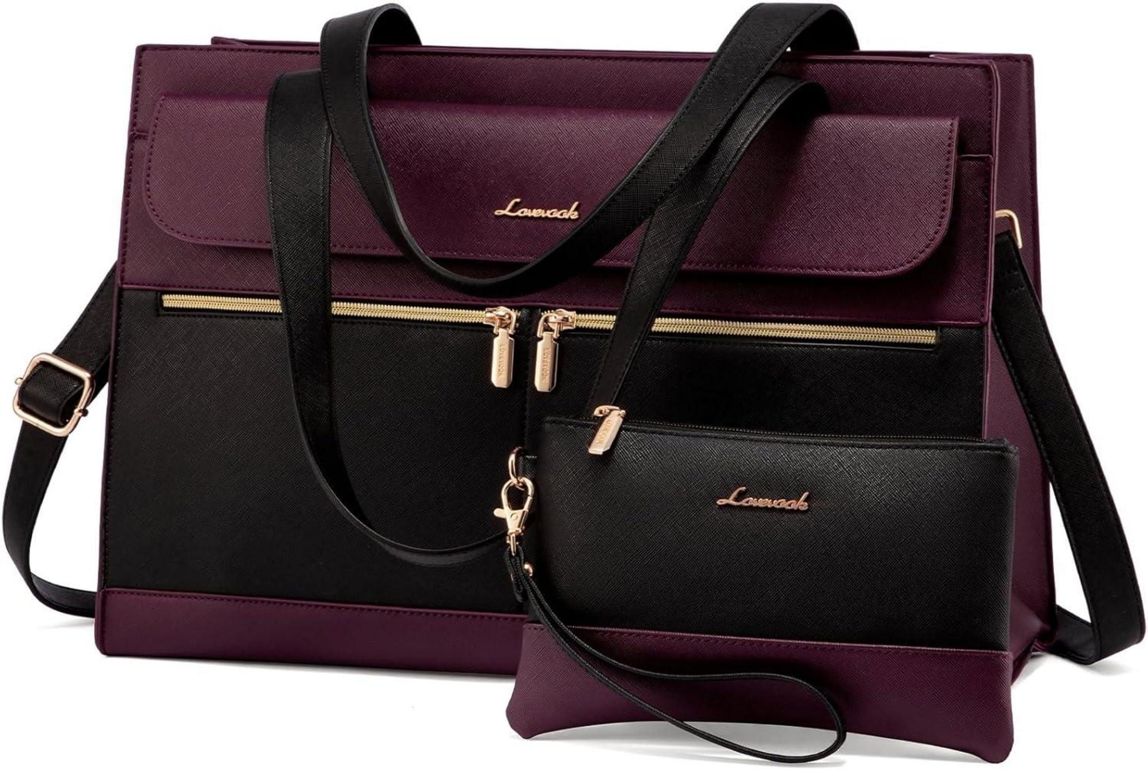 Laptoptasche Laptoptasche Damen 17,3 Zoll Elegant Handtasche Violett