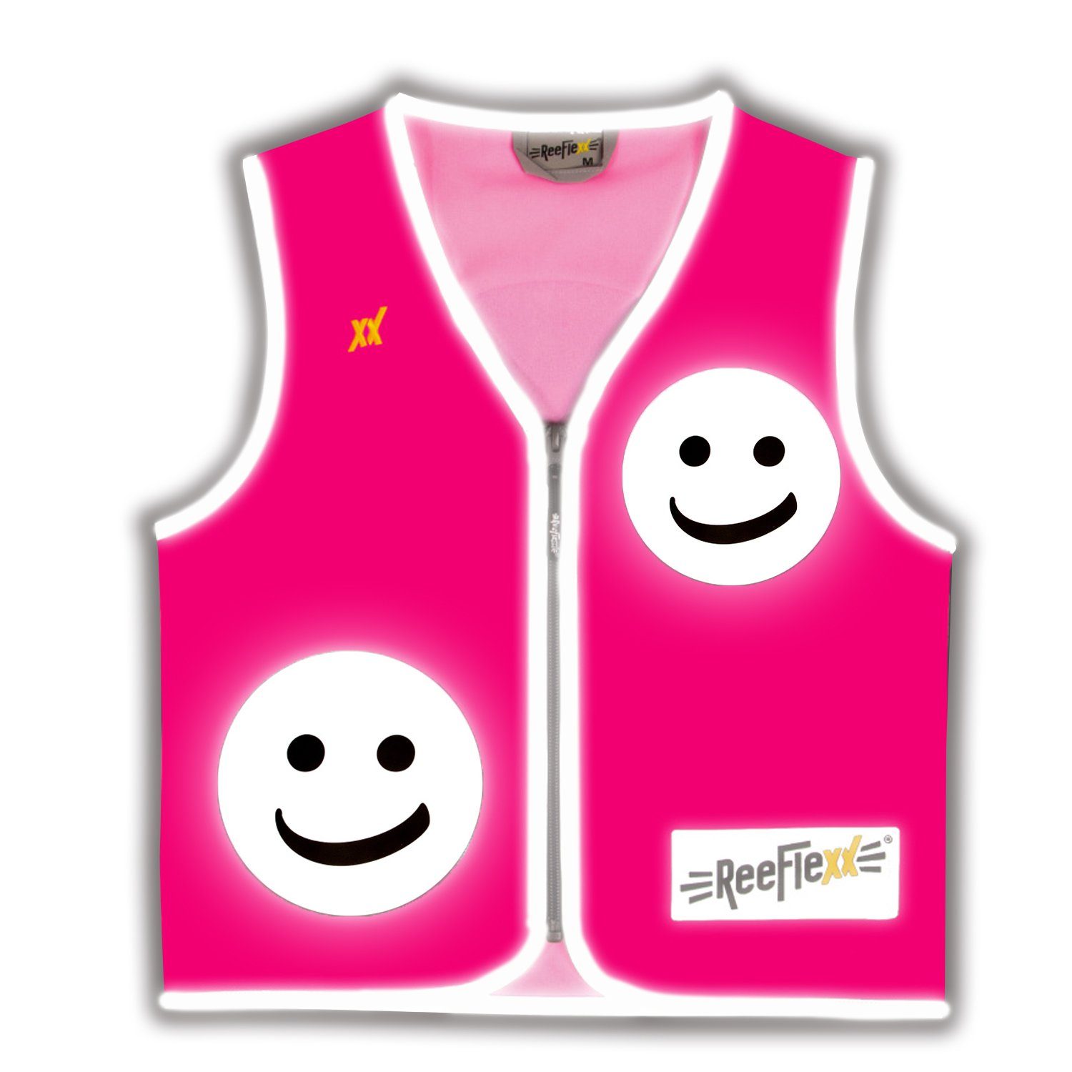 ReeFlexx Warnweste Solid Pink Kinderwarnweste - Smiley