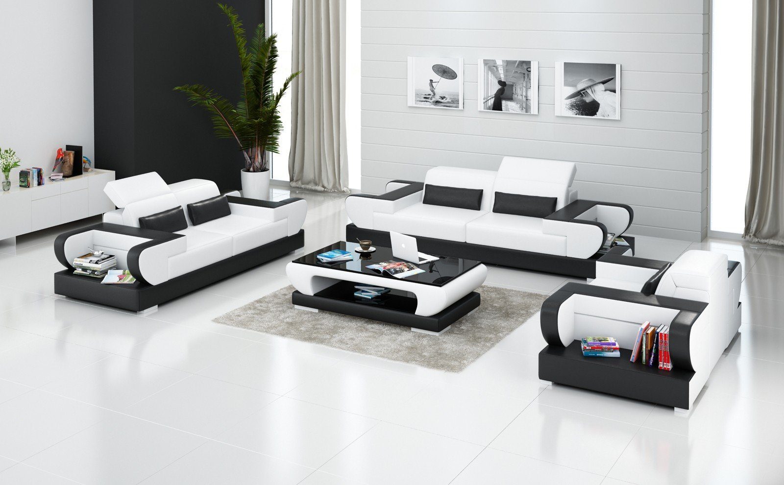 Rote Weiß Europe Sofagarnitur Sofa Stilvoll Luxus Neu, Made in Design JVmoebel 3+2 modernes
