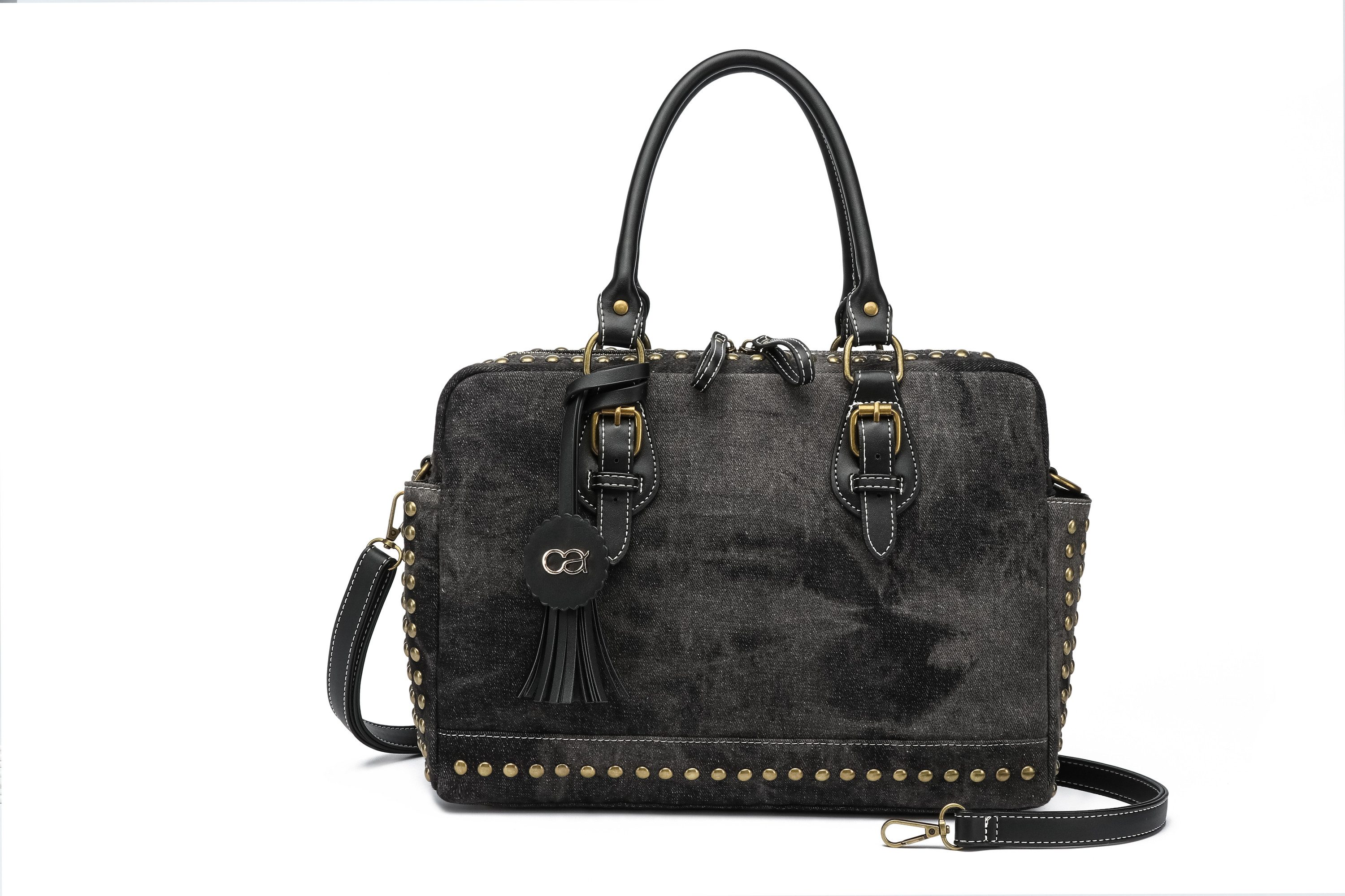 COLLEZIONE ALESSANDRO Schultertasche Denim, aus griffigem Jeansstoff mit Nieten