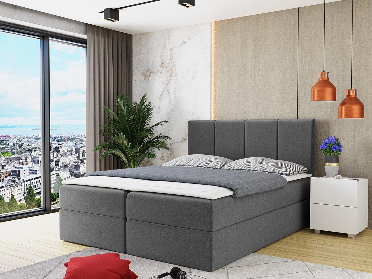MIRJAN24 Boxspringbett Rebos (Lattenrost, Kopfteil und günstig online kaufen