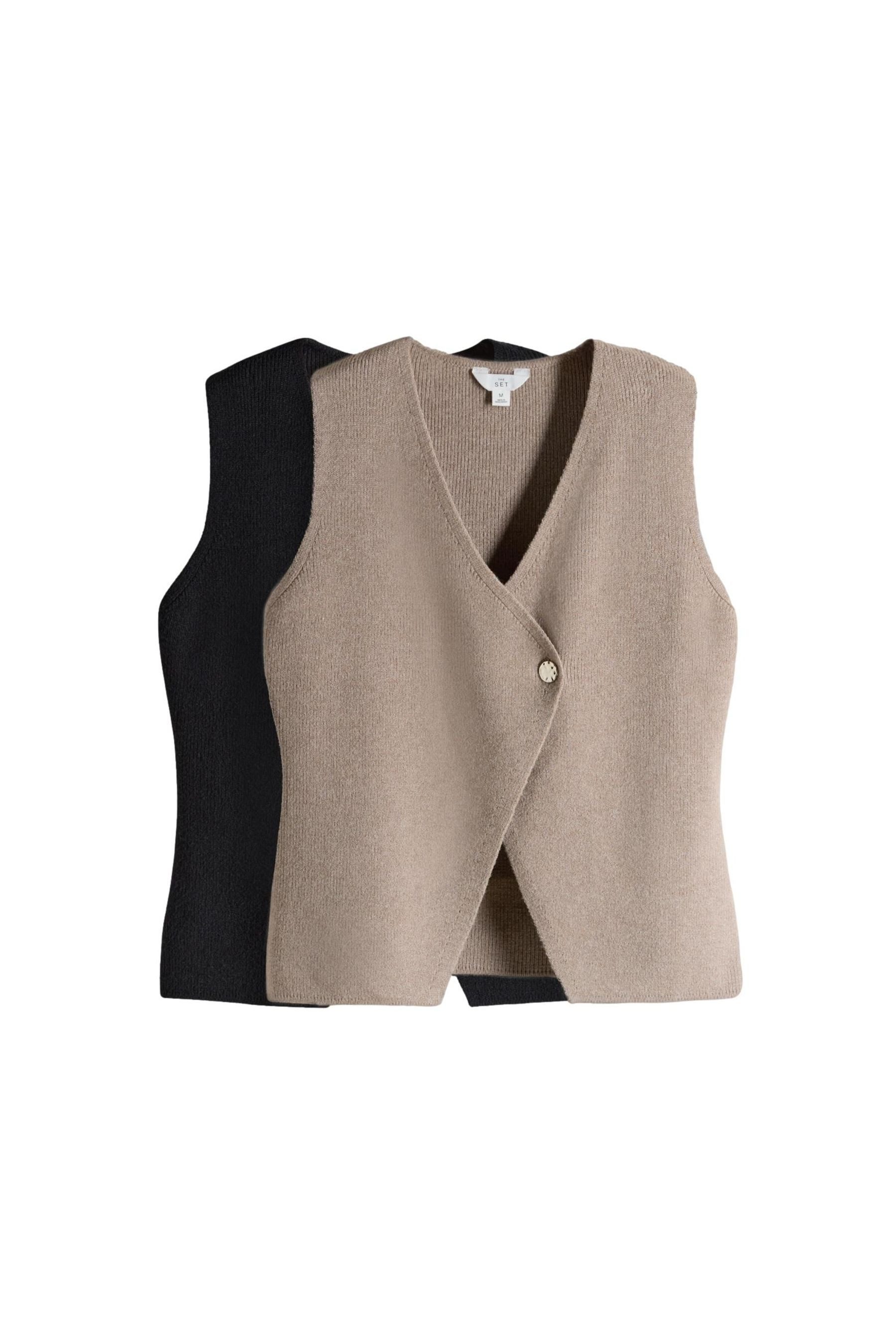 The Set Anzugweste The Set Gerippte Strickwesten, 2er-Pack (2-tlg)