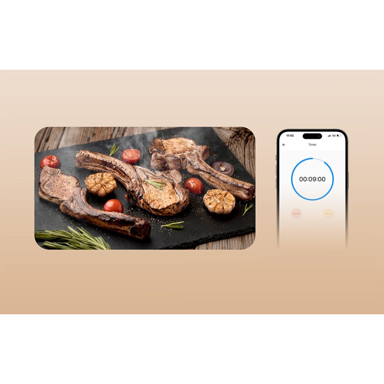 Sonoff Grillthermometer BMT01, Einzelgerät, 1x Thermometer, 1x Temperaturfühler, Bluetooth-Thermometer mit App und Alarmfunktion