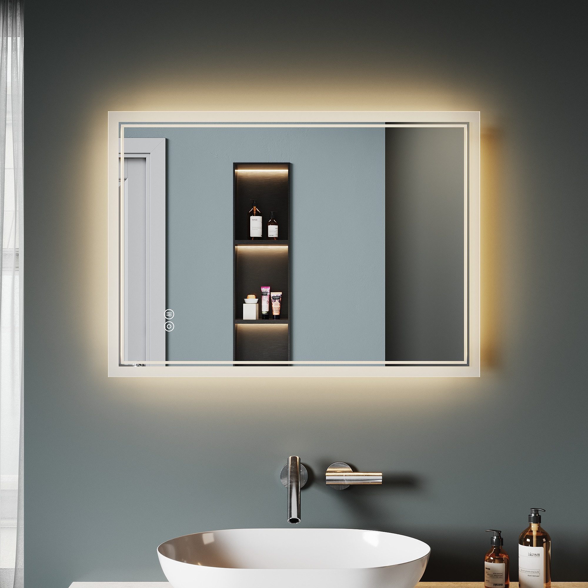 SONNI Badspiegel Badspiegel mit LED-Beleuchtung, Lichtspiegel günstig online kaufen