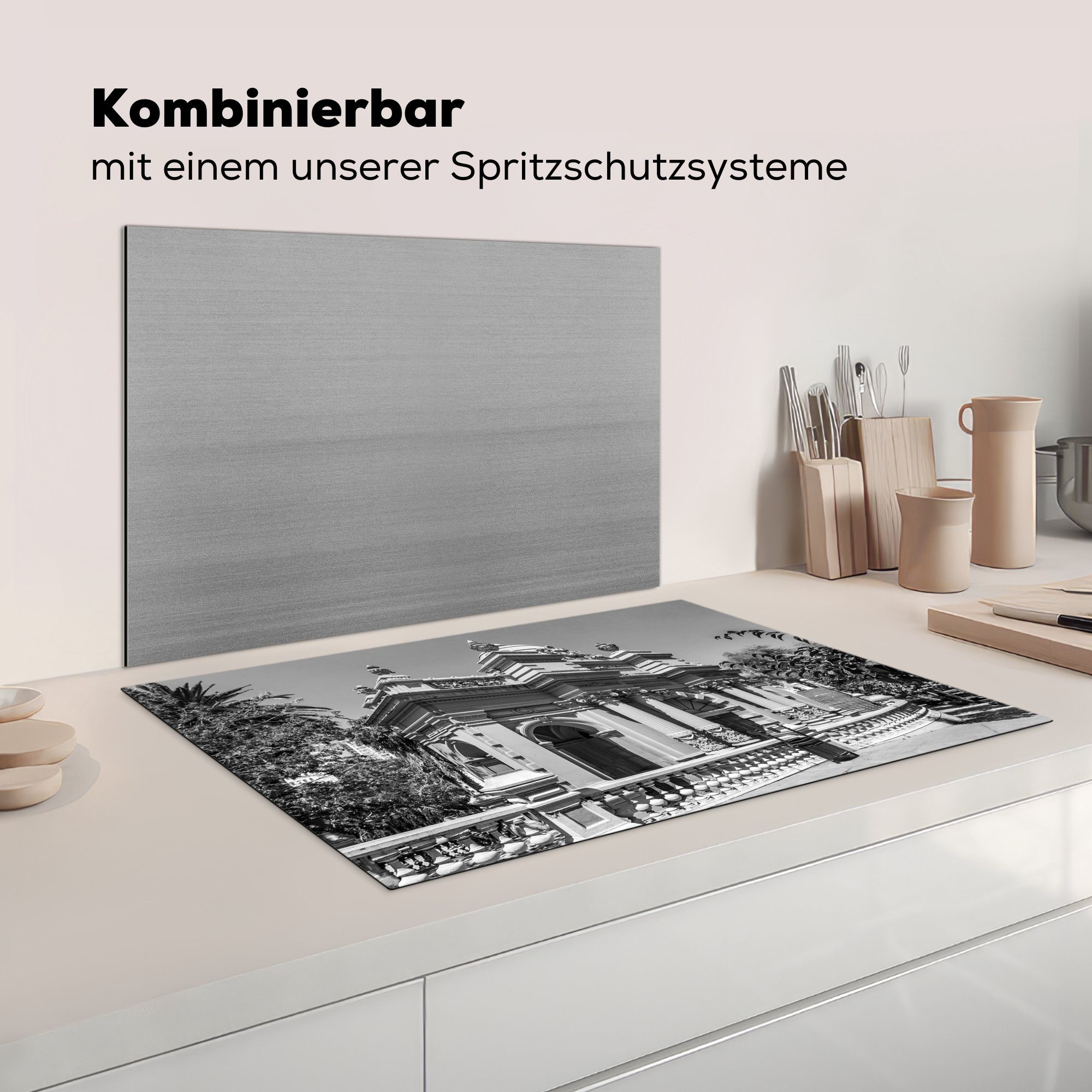 Klassiker Herdblende-/Abdeckplatte Induktionskochfeld Vinyl, cm, Schutz Ceranfeldabdeckung die Architektur, 81x52 tlg), MuchoWow (1 für Monument - - küche,