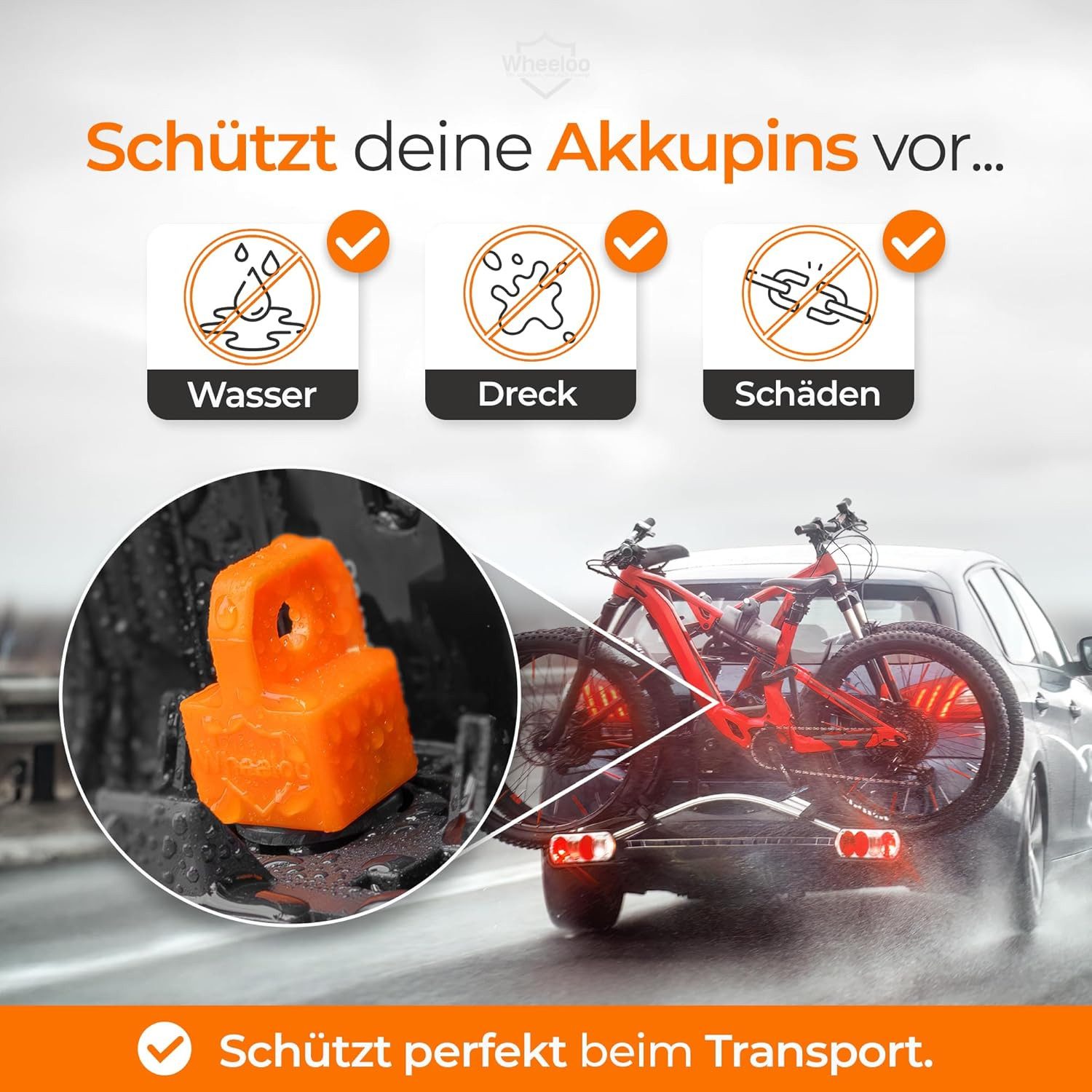 Wheeloo Kontaktschutz Abdeckung für Bosch Powertube 725 Smartes System E-Bike Akku, 2er Set Ebike Transport Schutz für Powerpack + Power Tube