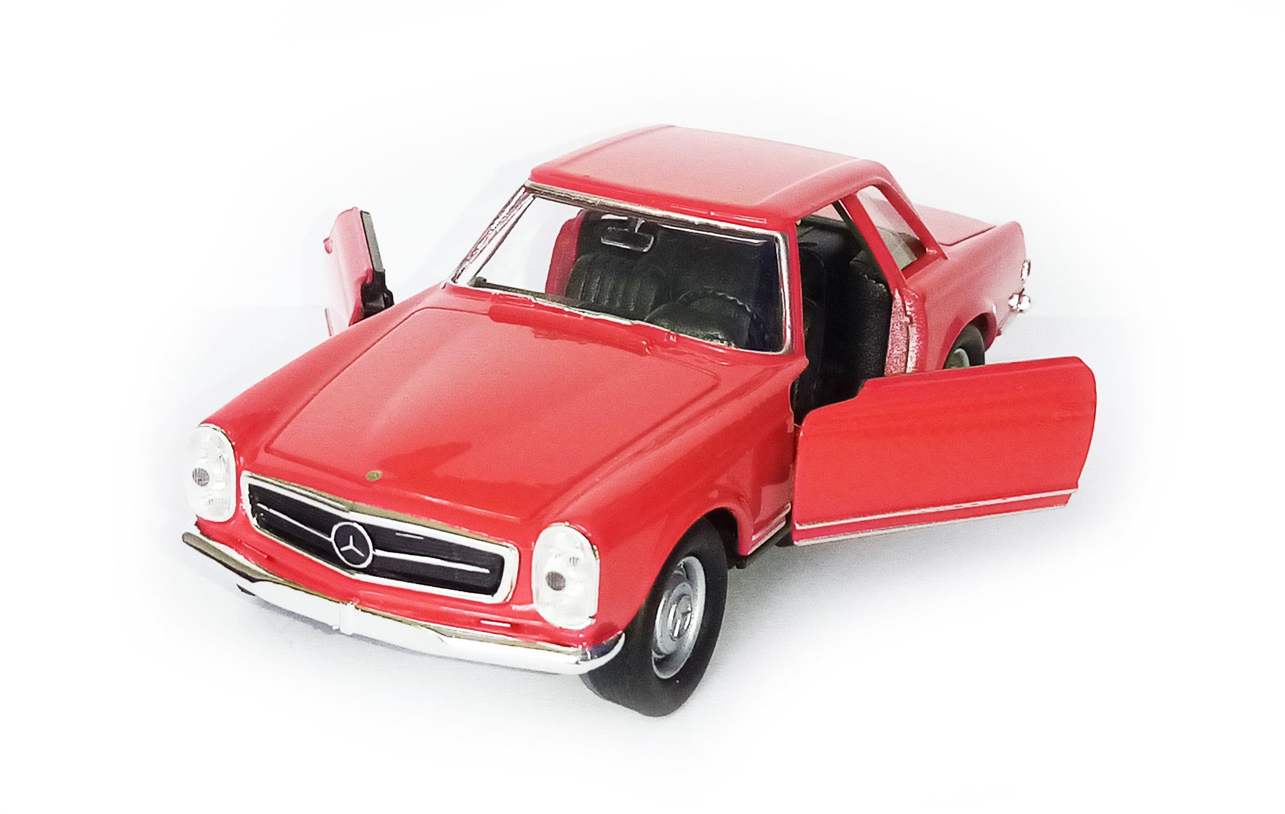 Welly Modellauto MERCEDES-BENZ 1963 230SL Metall Modellauto Modell Auto 3 (Rot), Spielzeugauto Kinder Geschenk