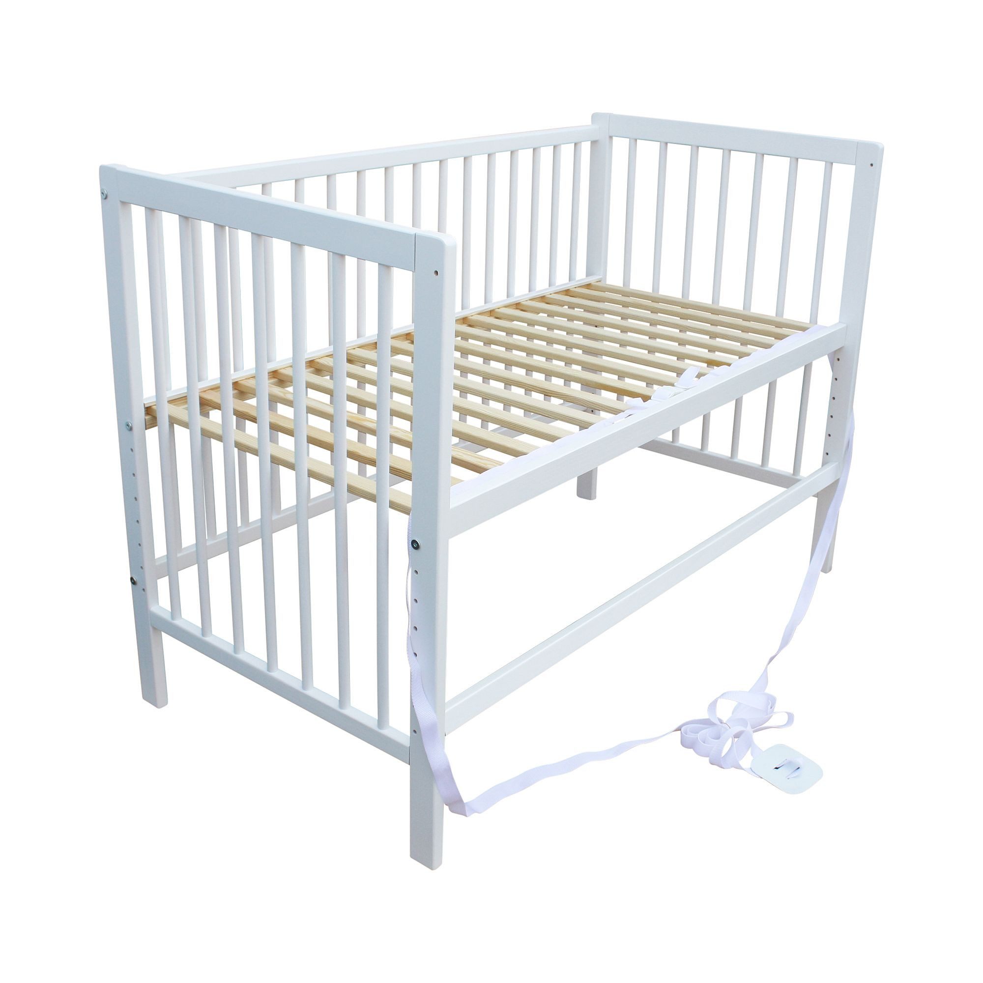 Micoland Beistellbett Kinderbett Beistellbett Babybett 120x60cm mit Gurt und Rädern