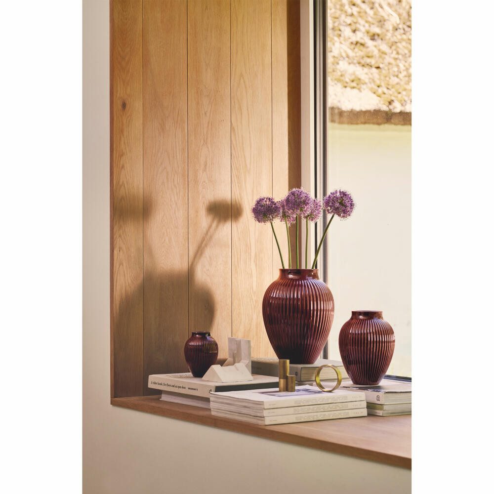 Knabstrup Dekovase Ripple, Berry, 27 cm