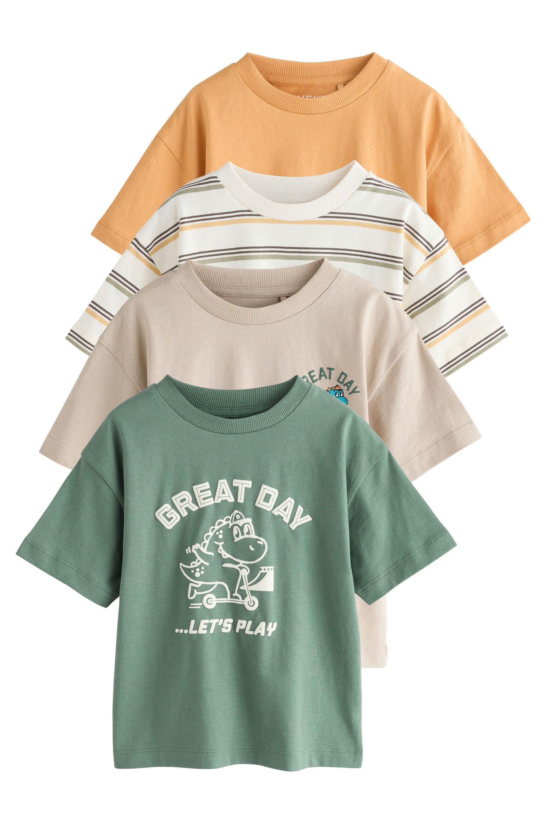 Next T-Shirt T-Shirt mit Grafik und kurzen Ärmeln, 4er-Pack (4-tlg)