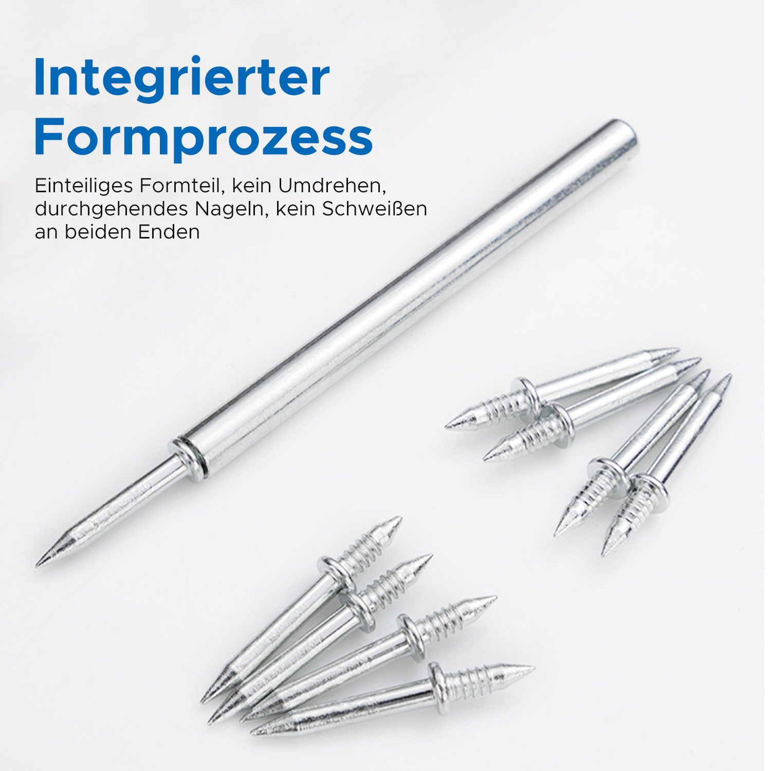 Refttenw Stahlnagel Doppelköpfige Nägel 100-tlg, Nahtloser Nagel mit Doppelköpfigem Sockelfaden