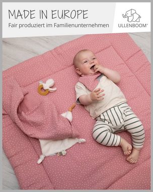 Krabbeldecke Baby Krabbeldecke "Musselin Rosa" (Made in EU), ULLENBOOM ®, Dick gepolstert, Außenstoff 100% Baumwolle, in verschiedenen Größe
