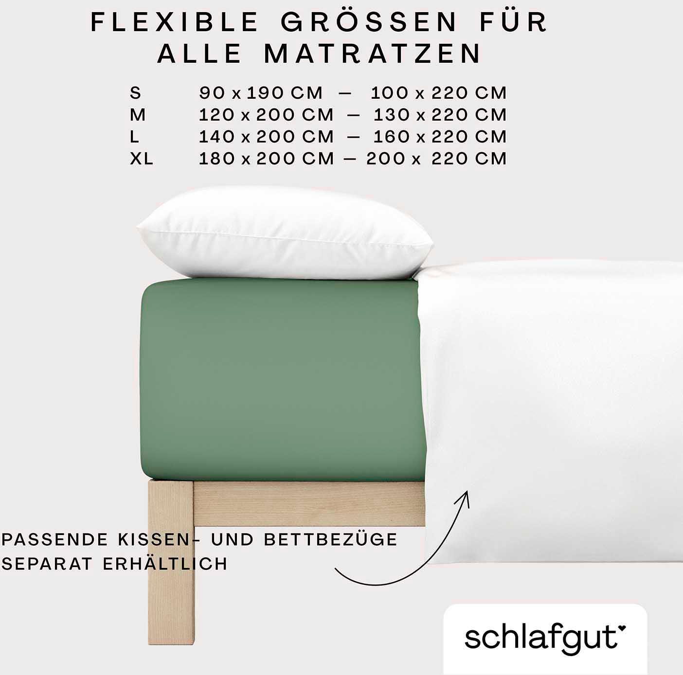 Schlafgut Spannbettlaken PURE BOXSPRING Bio-Baumwolle mit Elasthan, 170 g/m², Bettlaken, Jersey-Elasthan, Gummizug: rundum, (1 Stück), PREMIUM Boxspringbett Lak – Bild 4 von 5