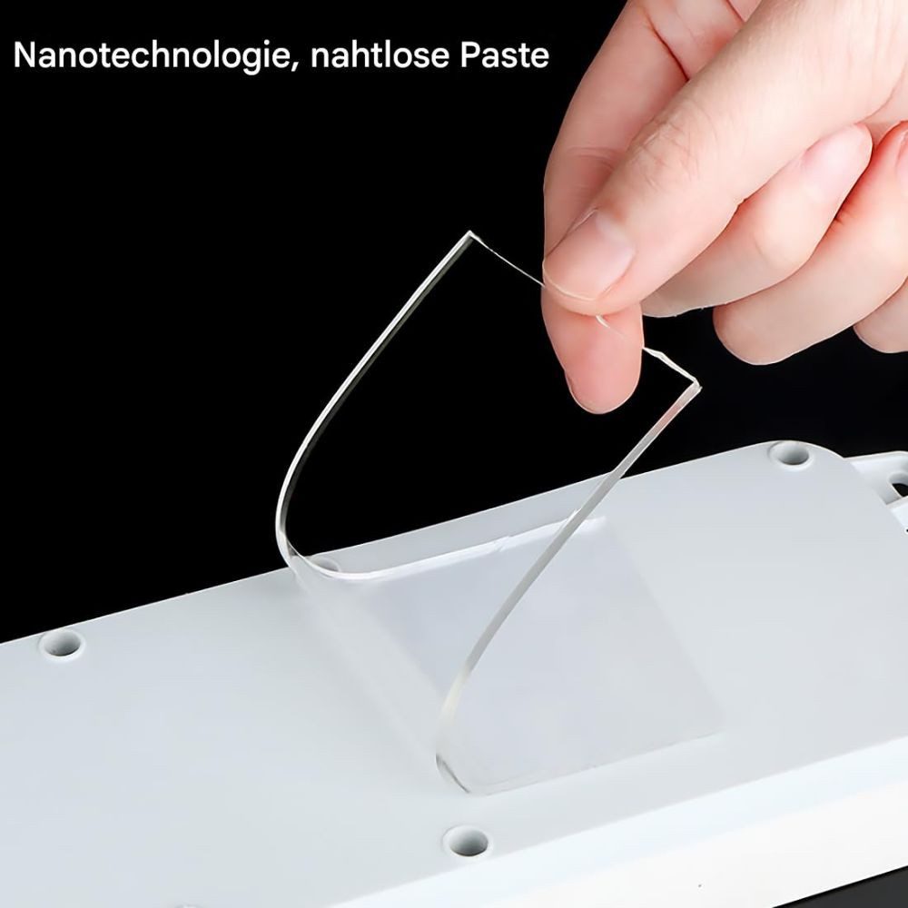 Montegoni Doppelklebeband Starkes Doppelseitiges Klebeband 30mm Transparent 2mm Nano Gel (Einzel, 1 x 5m Nano Doppelseitige Klebeband) 30mm breit, 2mm dick, transparent, waschbar, rückstandsfrei entfernbar