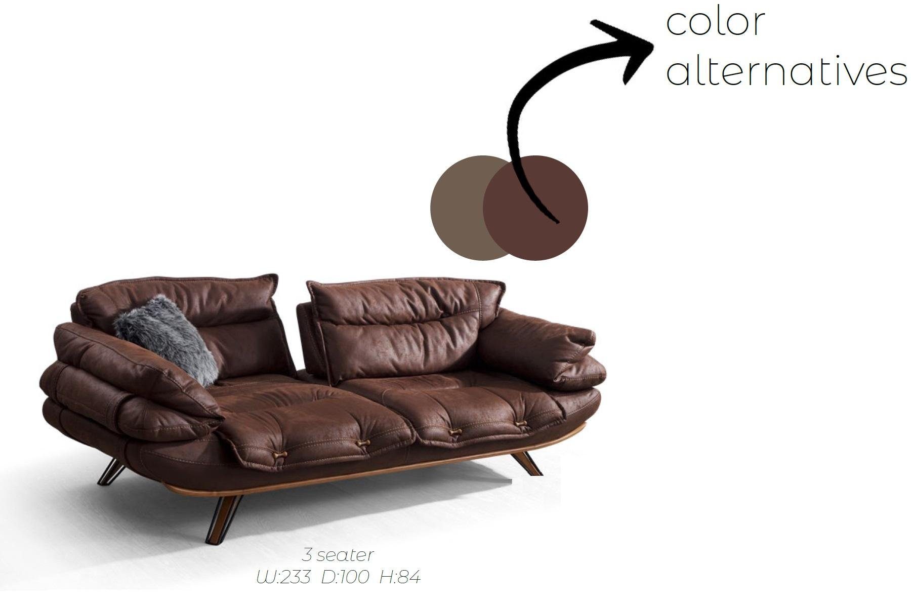 JVmoebel Sofa Multifunktions Couch Dreisitzer Sofa Couchen Möbel Sofas Braun, Made in Europe