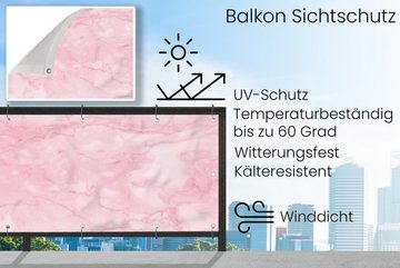 MuchoWow Balkonsichtschutz Marmor - Rosa - Textur - Schick (1-St) Balkonbanner, Sichtschutz für den Balkon, Robustes und wetterfest
