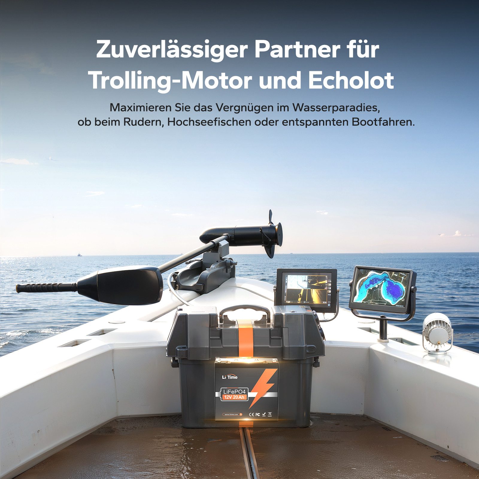 LiTime 12V 20Ah LiFePO4 Batterie für Fischfinder Beleuchtung Wasserpumpen Solarakkus (12 V)