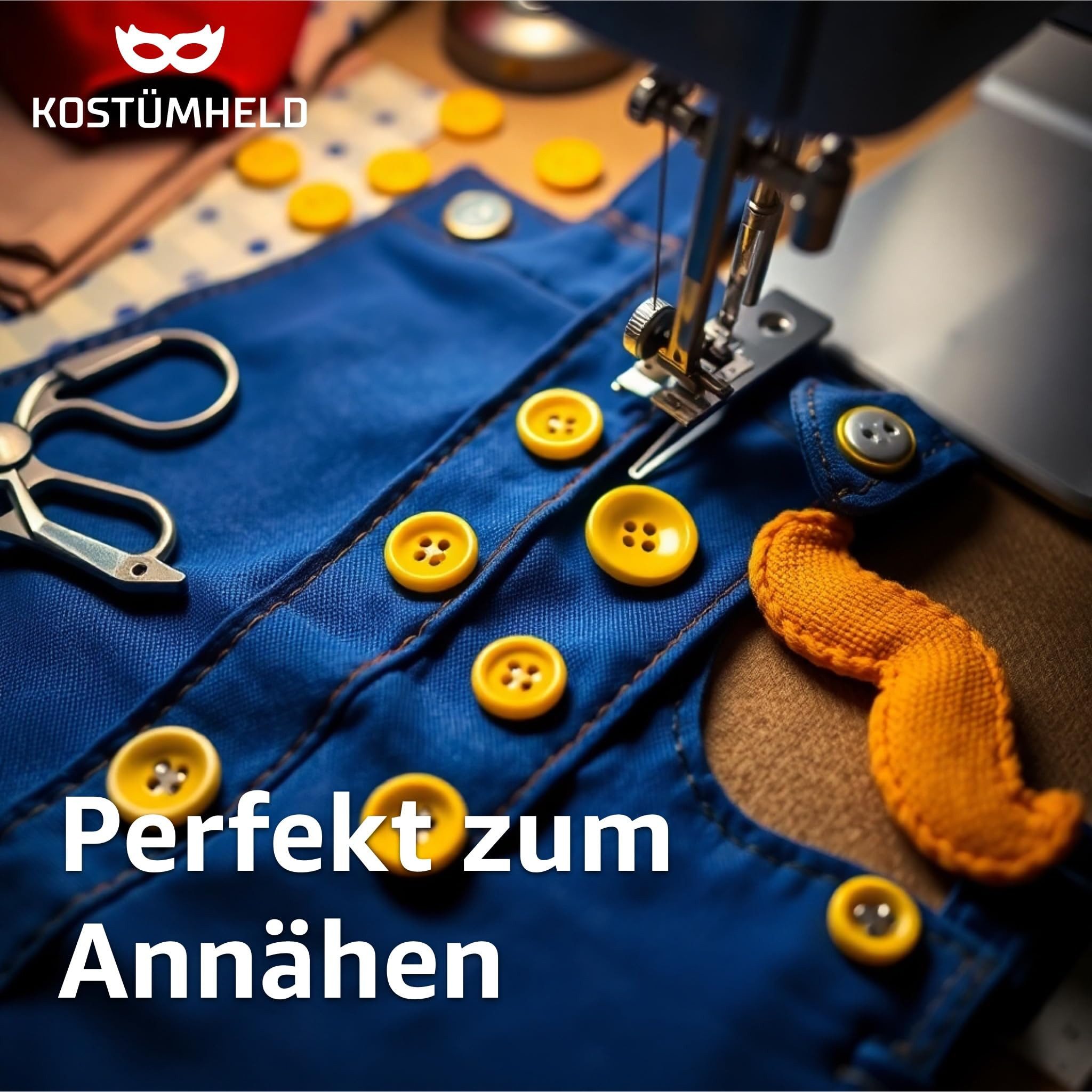 TK Gruppe Kostüm 4x Super groß Knöpfe gelb für Kostüm Karneval Fasching – Mario