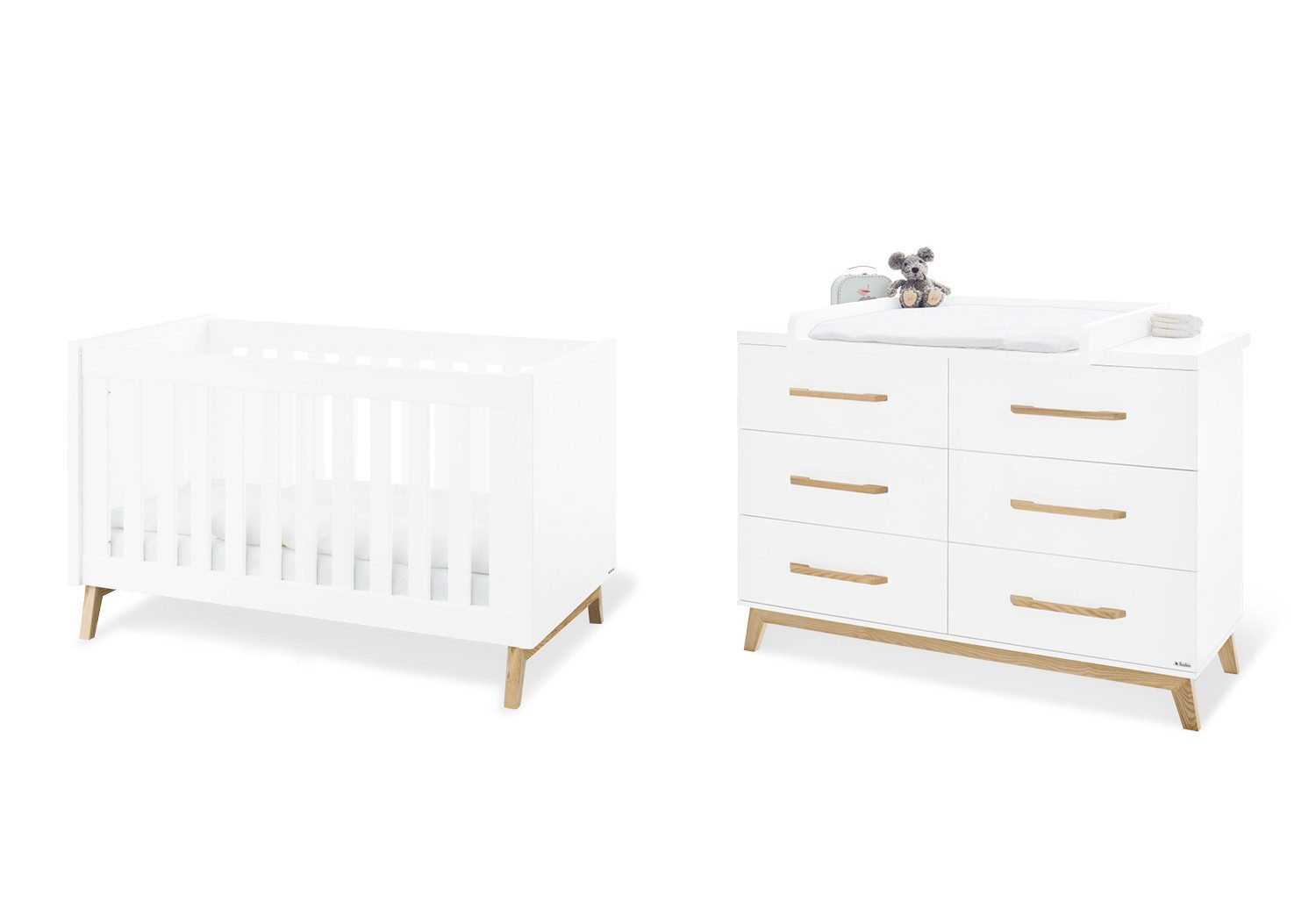 Pinolino® Babymöbel-Set Kinderzimmer-Set 'Riva' extrabreit, 2-tlg.