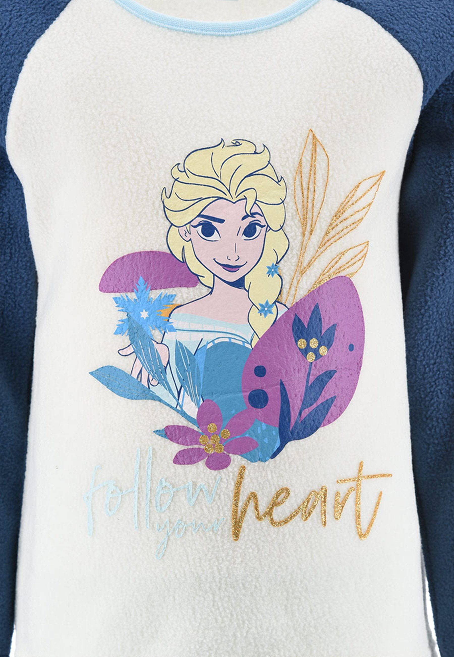 Frozen Schlafanzug Disney Anna Kinder tlg) Elsa Blau & (2 Pyjama Eiskönigin Nachtwäsche langarm Mädchen