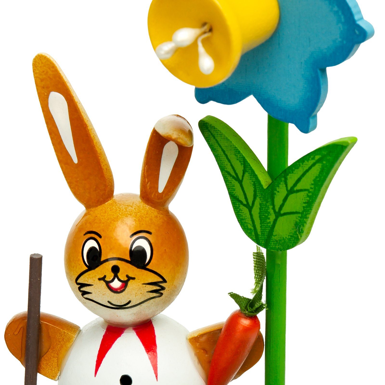 Osterhasen cm Figuren Frühlings Set H: 2er OD11 SIKORA farbenfrohen mit Blumen Ostergarten mit Holz Osterhase im Osterglocken 13 Osterhasen
